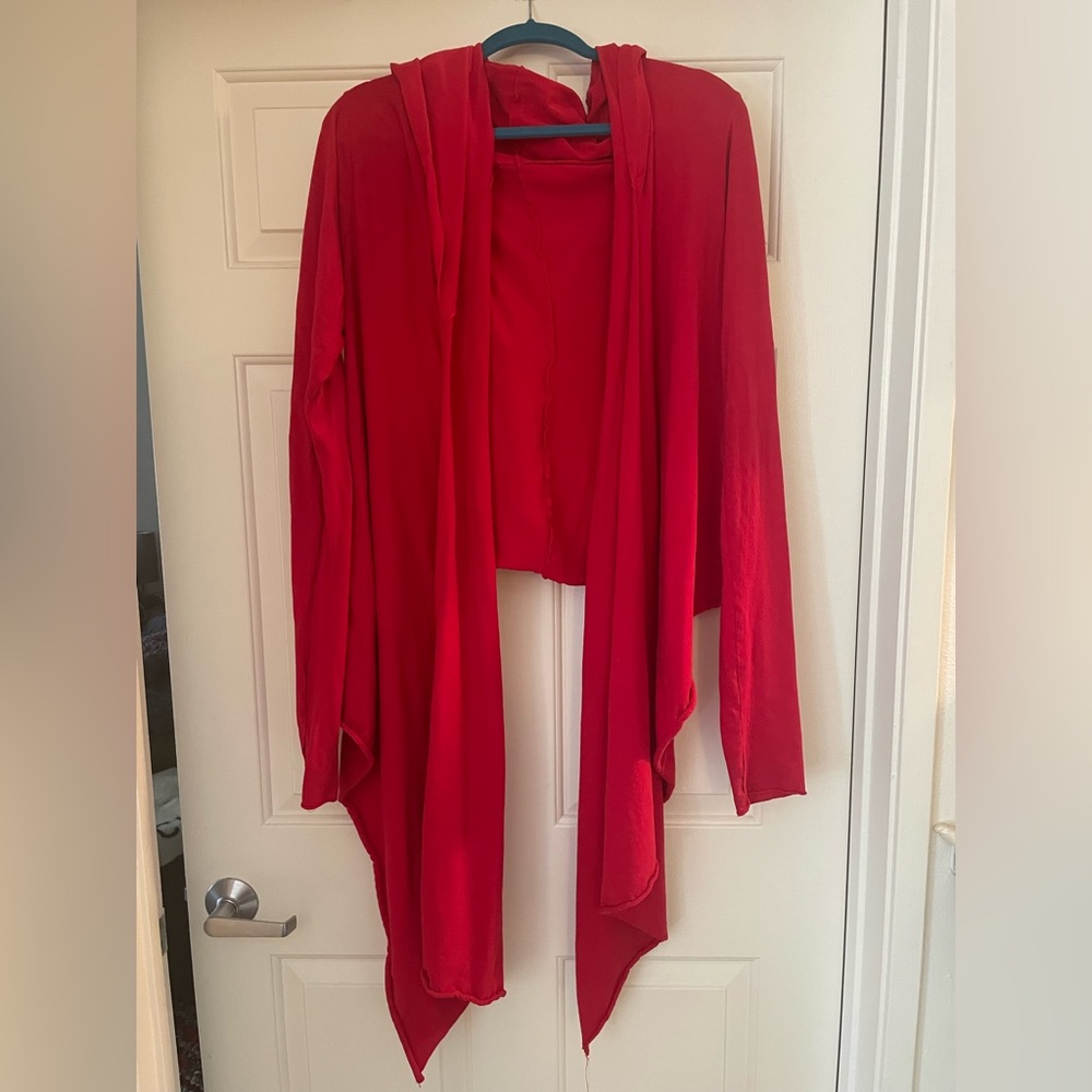 Zhen Nymph Red Hooded Cardigan Wrap XS-S